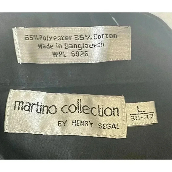 Martino Collection‎ By Henry Segal Men’s Concert Black Shirt L 36-37 - Picture 3 of 5